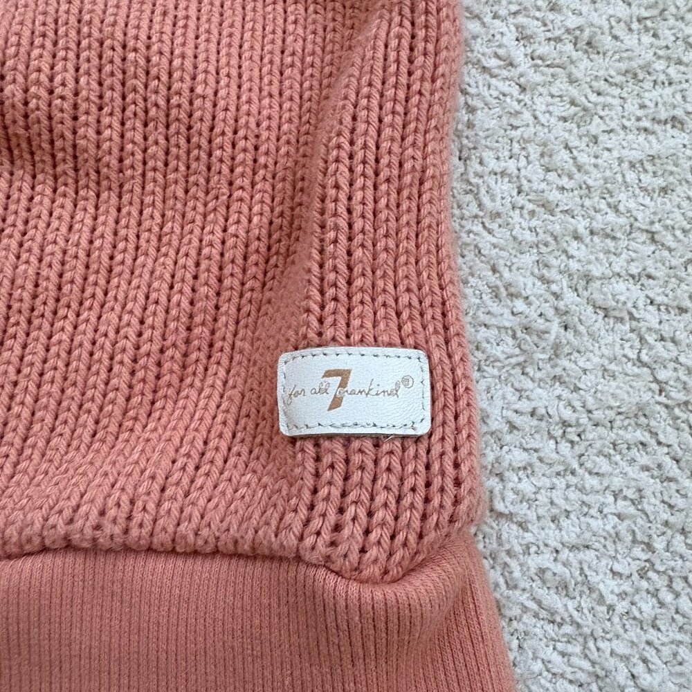 7 For All Mankind Girls Sweater Size 5 Ruffle Knit Peach Orange
